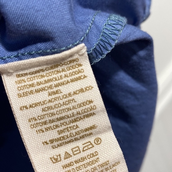 Free People shacket shirt sweater knit sleeve small fair isle chambray - Picture 6 of 9